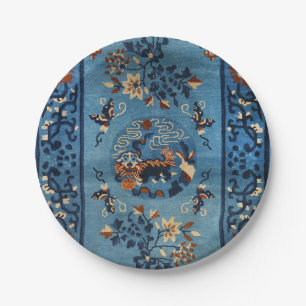 Assiettes En Carton Le bleu profond chinois aïnou 