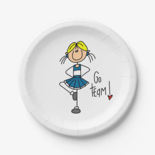 Assiettes En Carton Le bleu vont pom-pom girl d'équipe
