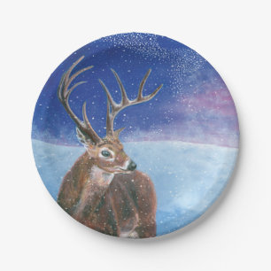 Assiettes En Carton Le cerf élaphe (Cervus elaphus)