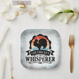 Assiettes En Carton Le Chuchoteur de Poulets Drôle