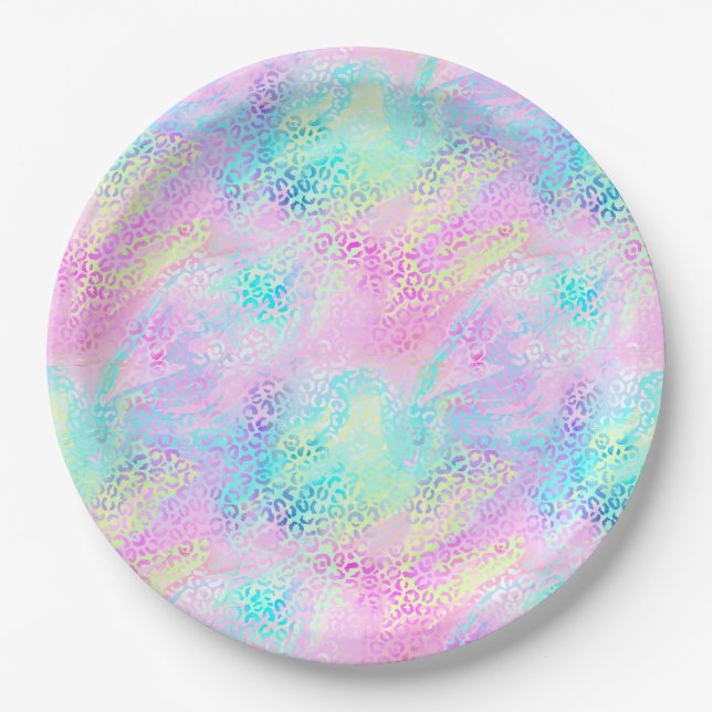 Assiettes En Carton Le design Iridescente Leopard Series 10 (Devant)