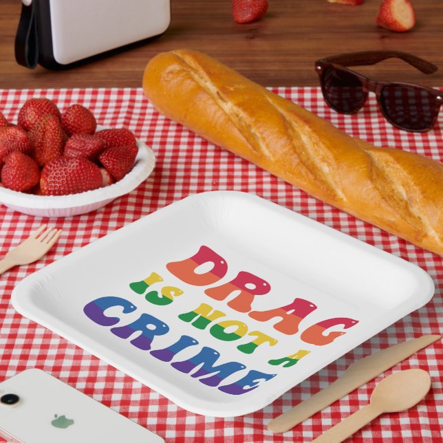 Assiettes En Carton Le Drag N'Est Pas Une Plaque De Papier Criminel (Pique-nique)