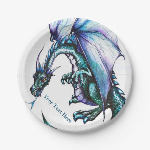Assiettes En Carton Le dragon conçoivent les plaques à papier 7"