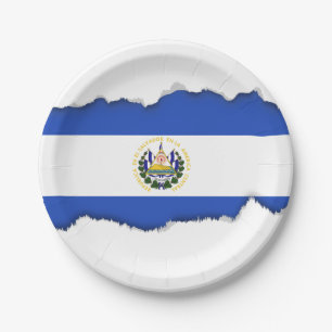 Assiettes En Carton Le Drapeau du Salvador
