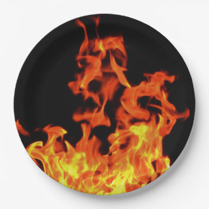 Assiettes En Carton Le feu flambe les plaques à papier jetables