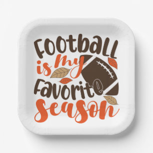 Assiettes En Carton Le football est ma saison préférée