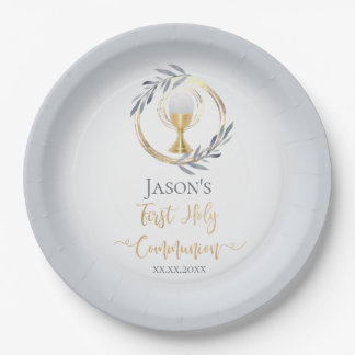 Assiettes En Carton Le garçon catholique de la première communion