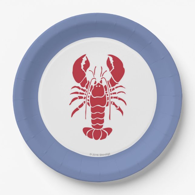 Assiettes En Carton Le homard font la plaque à papier (Devant)