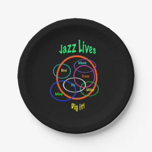 Assiettes En Carton Le jazz vit les plaques à papier