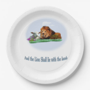 Assiettes En Carton Le lion et l'agneau