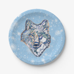 Assiettes En Carton Le loup d'hiver  