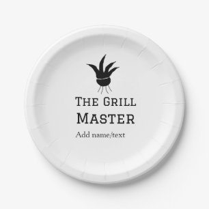 Assiettes En Carton Le maître grill ajoute le nom de la cuisine de tex