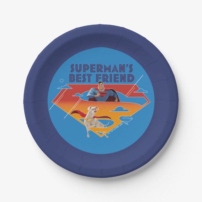 Assiettes En Carton Le meilleur ami de Superman (Devant)