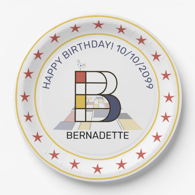 Assiettes En Carton Le néoplasticisme est un monogramme élégant. Lettr (Devant)