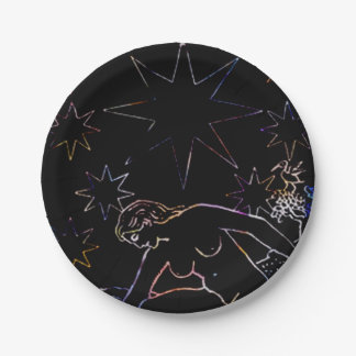 Assiettes En Carton Le noir de partie de tarot d'étoile