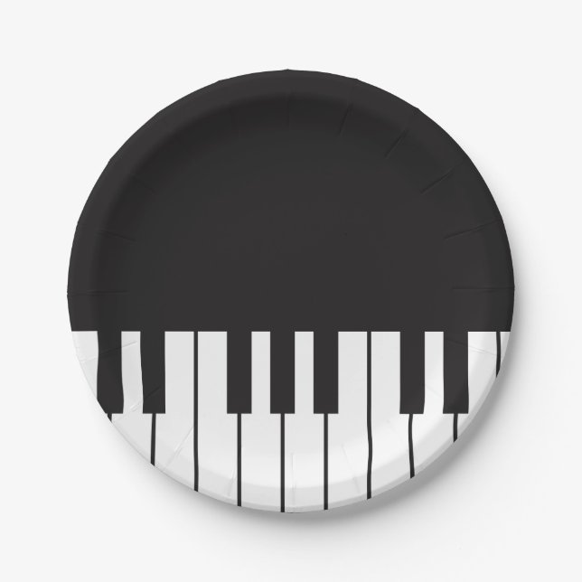 Assiettes En Carton Le piano verrouille les plaques à papier (Devant)