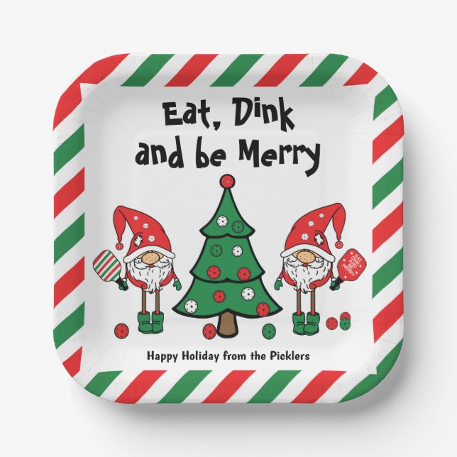 Assiettes En Carton Le pickball de Noël (Recto)