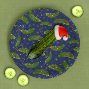 Assiettes En Carton Le pickle de Noël  