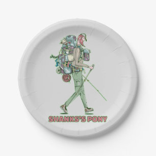 Assiettes En Carton Le poney de Shanks randonneur drôle marche