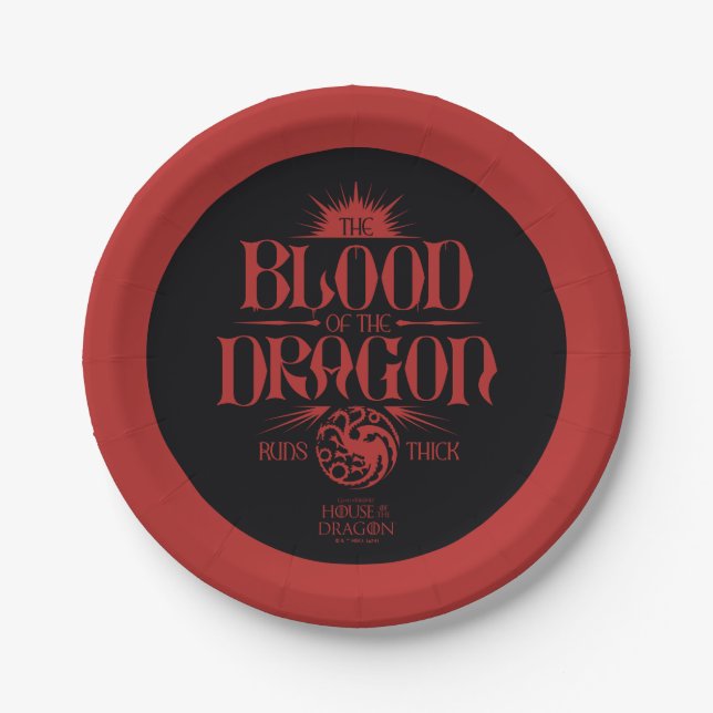 Assiettes En Carton Le sang du dragon tourne épais (Devant)