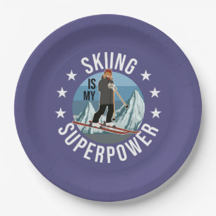 Assiettes En Carton Le Ski Est Ma Superpuissance