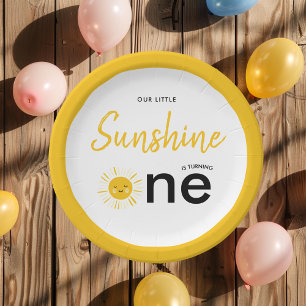 Assiettes En Carton Le soleil tourne à une fête d'anniversaire