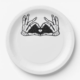 Assiettes En Carton Le Squelette Met La Tête D'Un Coeur