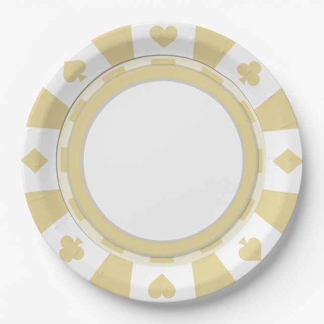 Assiettes En Carton Le style de la fête du joueur de poker (Devant)