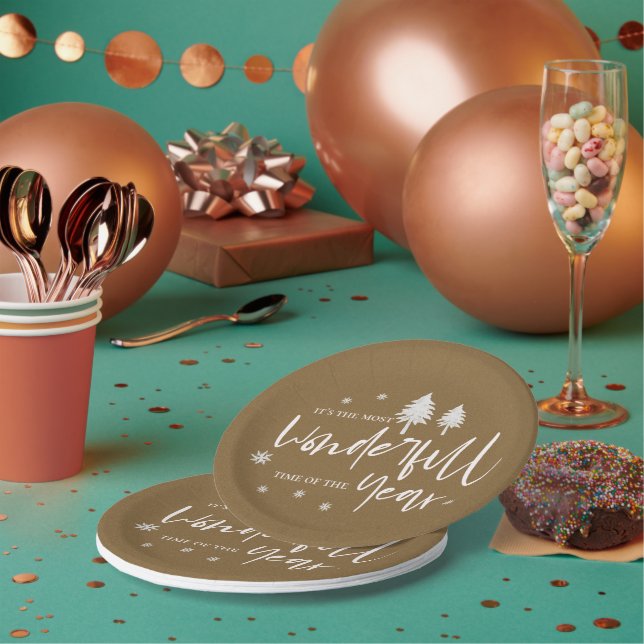 Assiettes En Carton Le Temps Le Plus Merveilleux De L'Année Noël Fête (Multi)