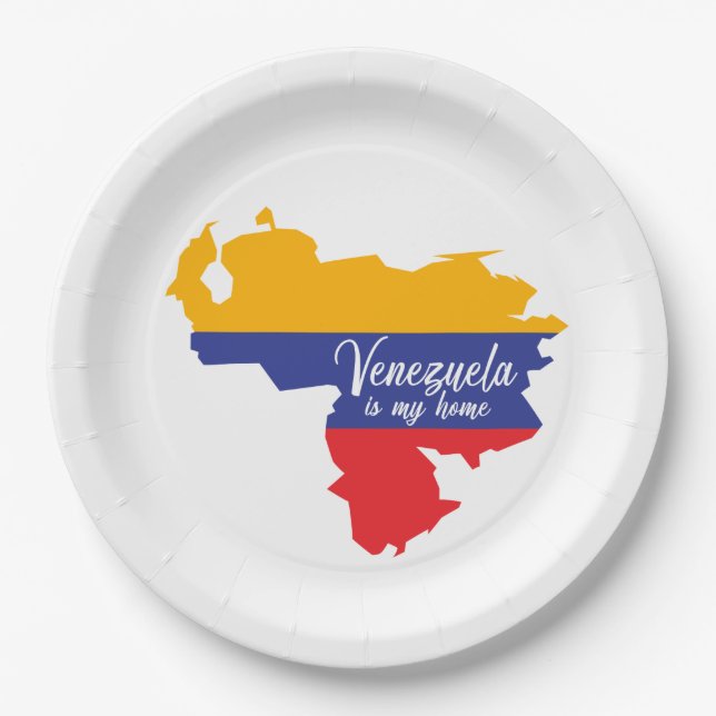 Assiettes En Carton Le Venezuela est ma maison (Devant)