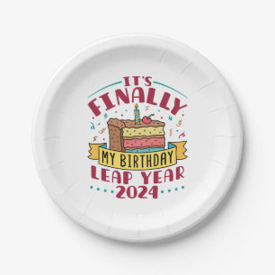 Assiettes En Carton Leap Year 2024 C'est enfin mon anniversaire