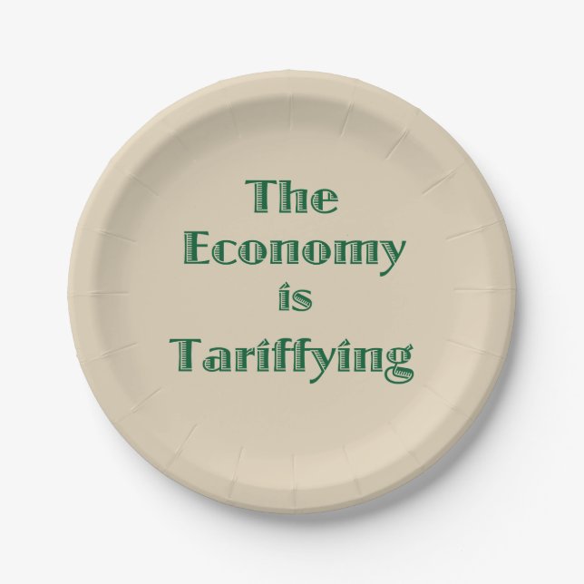 Assiettes En Carton L'économie est à la traîne (Devant)