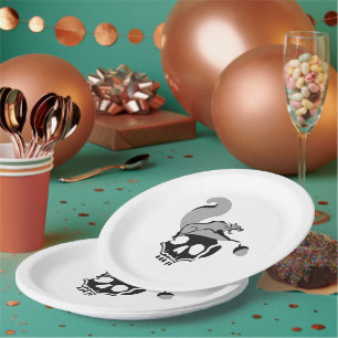Assiettes En Carton L'écureuil mort gris qui a faim