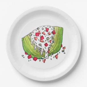 Assiettes En Carton Léggie Iceberg Laitue Poisson Salade Alimentation 
