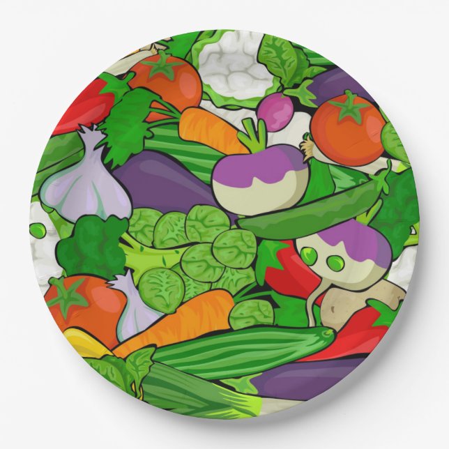 Assiettes En Carton Légumes (Devant)