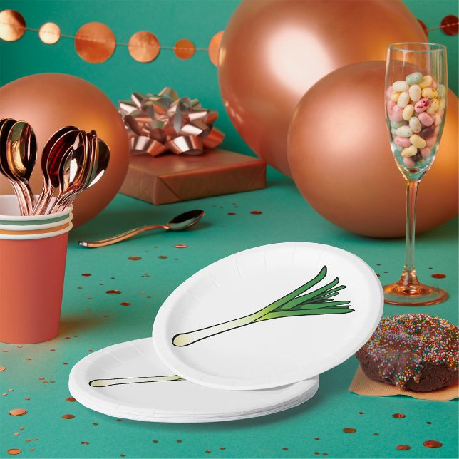 Assiettes En Carton Légumes de poireau (Créateur téléchargé)