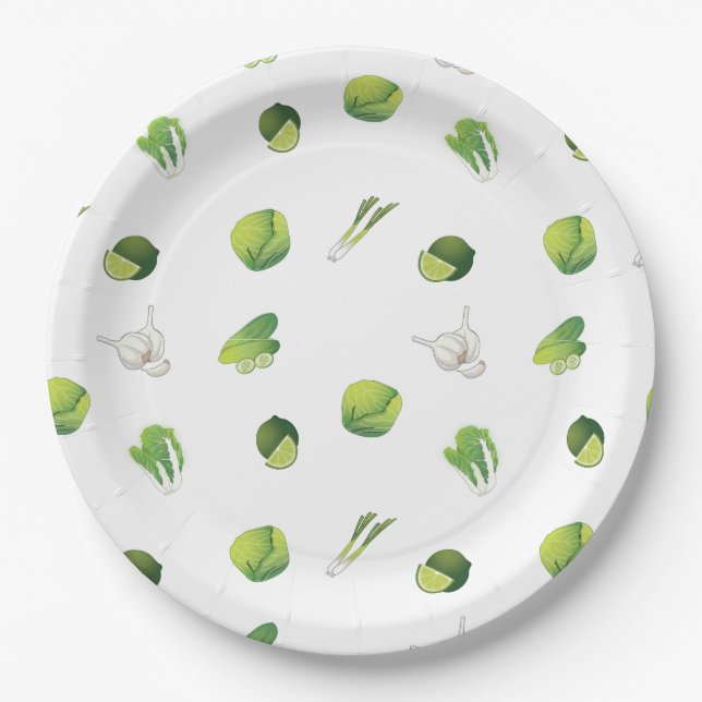 Assiettes En Carton Légumes végétariens végétariens (Devant)