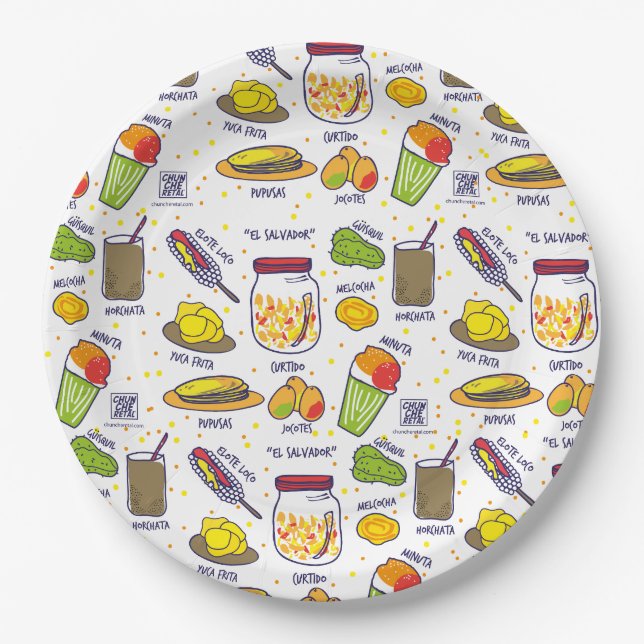 Assiettes En Carton L'El Salvador, plaques rôle amuse-gueule (Devant)