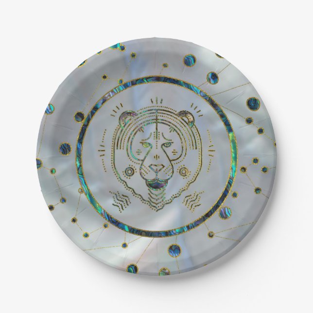 Assiettes En Carton Leo Zodiac or balone sur Constellation (Devant)