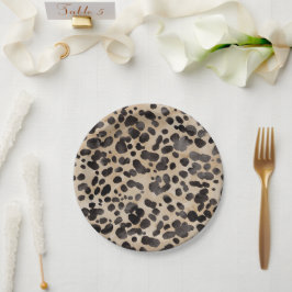 Assiettes En Carton Leopard Animal Print Moderne Réception de Mariage