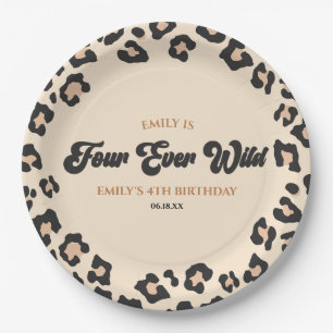 Assiettes En Carton Leopard Cheetah Four Ever Wild 4ème anniversaire