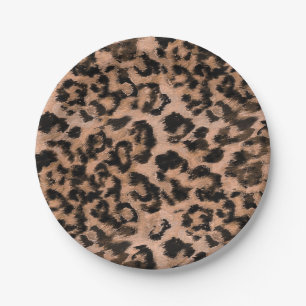Assiettes En Carton Leopard - Imprimé animal