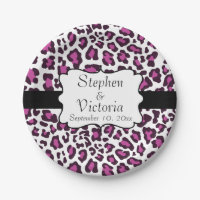 Léopard violet noir blanc Plaques de papier person