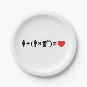 Assiettes En Carton L'équation d'amour pour les hommes