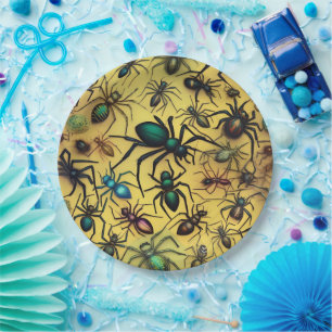 Assiettes En Carton Les Amateurs D'Arachnid Déplaisant Crawly Spiders,
