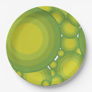 Assiettes En Carton Les bulles vertes