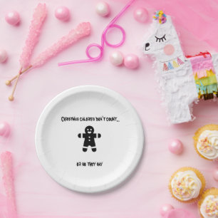ASSIETTES EN CARTON LES CALORIES DE NOËL NE COMPTENT PAS