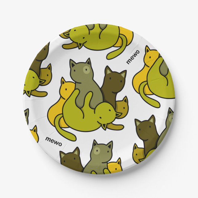 Assiettes En Carton Les chatons d'olive (Devant)