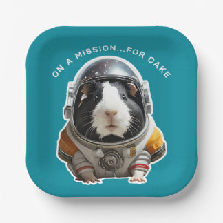 Assiettes En Carton Les Cochons de Guinée dans l'espace ! Astronaute d