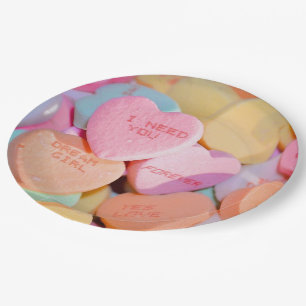 ASSIETTES EN CARTON LES COEURS DE LA BOUGIE DE VALENTINE